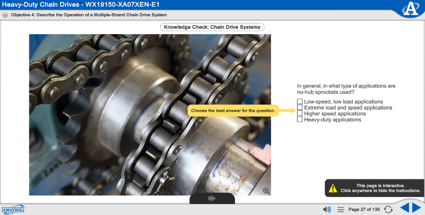 Heavy-Duty chain drives multiple-strand chain drive system interactive eLearning