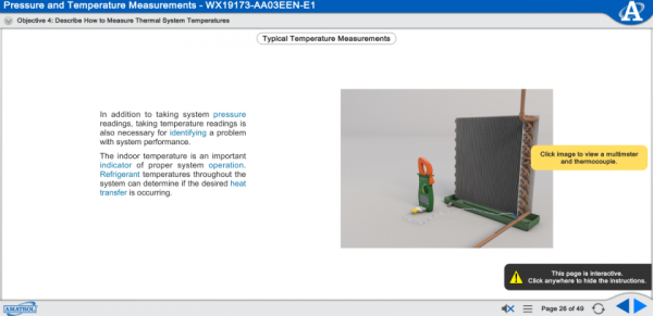 Amatrol Multimedia Courseware - Refrigerant Recovery and Charging, R-134a (M19162) eLearning Curriculum Sample