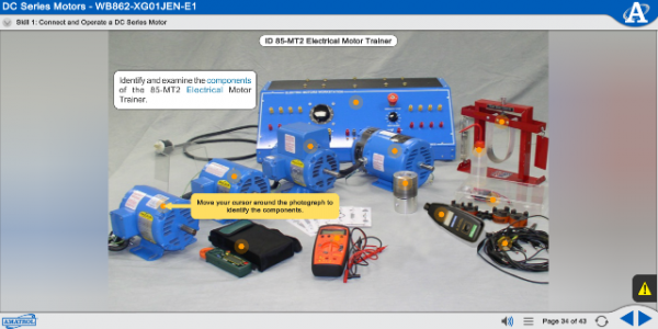 Amatrol Basic Electrical Machines Learning System (85-MT2) eLearning Sample