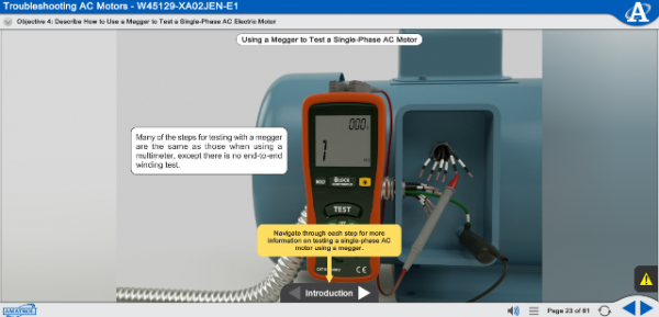 Amatrol Electric Motor Troubleshooting Learning System (85-MT2E) eLearning Curriculum Sample
