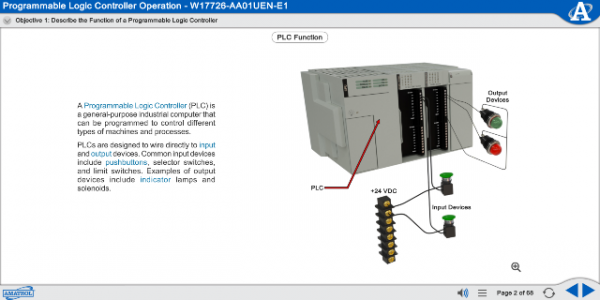 Amatrol PLC Motor Control Learning System - AB Micro810 (85-MT5AB8) eLearning Curriculum Sample