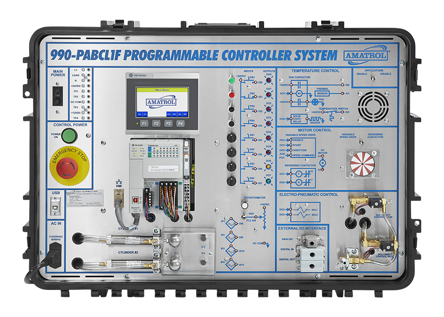 Amatrol Portable PLC Troubleshooting Learning System - AB CompactLogix (990-PABCL1F)