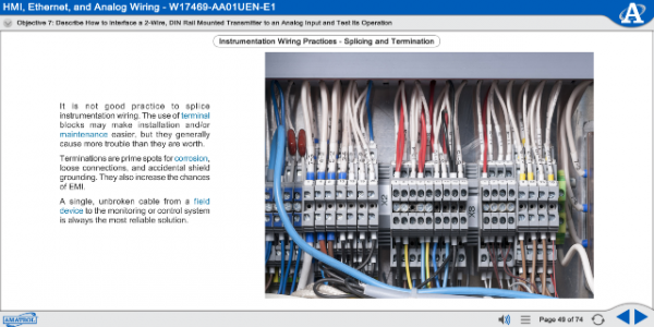 Amatrol Ethernet and Analog Wiring Learning System (85-MT6BC) eLearning Curriculum Sample