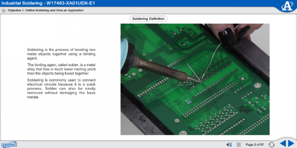 Amatrol Industrial Soldering Learning System (85-MT6BB) eLearning Curriculum Sample