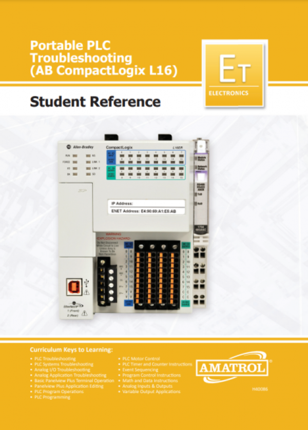 Amatrol Portable PLC Troubleshooting Learning System - AB CompactLogix L16 (990-PAB53AF) Student Reference Guide
