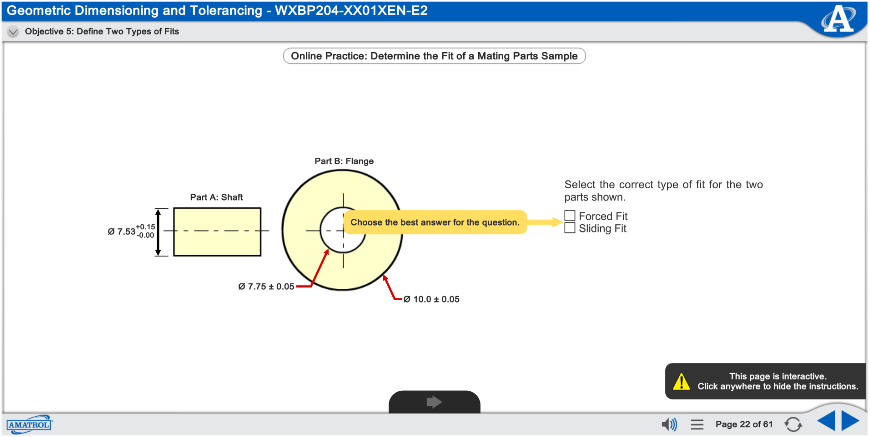 Geometric Dimensioning and Tolerancing Training Interactive eLearning