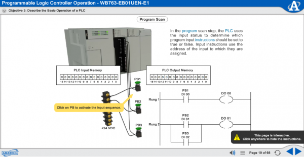 MB763 eLearning Curriculum Sample Showing Basic Operation of a PLC