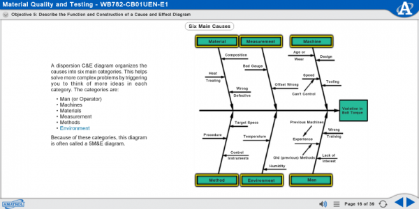 MB782 eLearning Curriculum Sample Describing the Function and Construction of a C & E Diagram