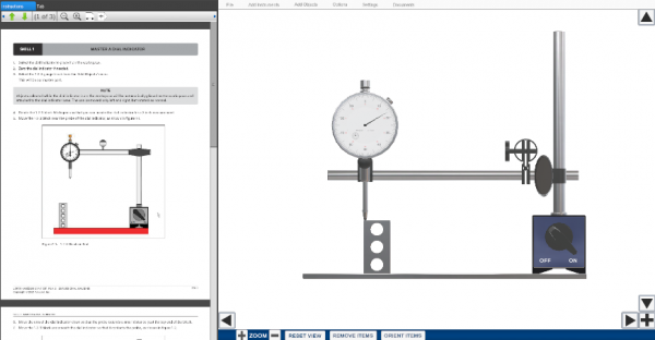 990-MES1 Virtual Simulator Sample Showing How to Use a Gauge Block to Master a Dial Indicator