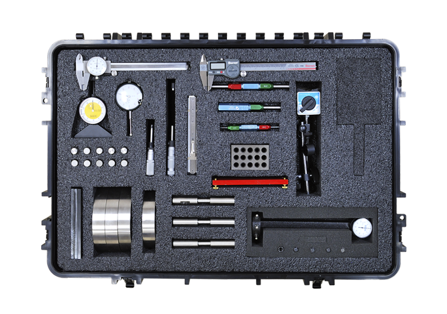 990-PG1 Front View Showing Included Measurement Tools and Samples