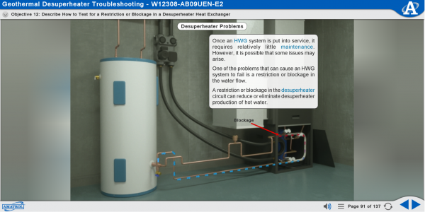 Amatrol Multimedia Courseware - Geothermal Troubleshooting with Desuperheater (M12308) eLearning Curriculum Sample