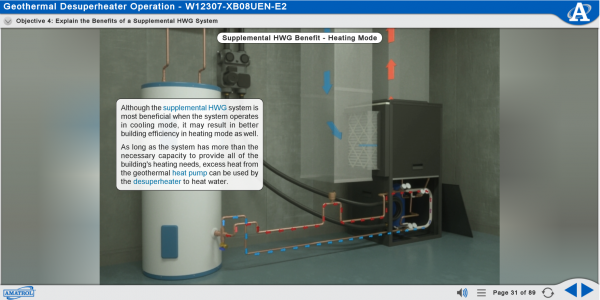 Amatrol Multimedia Courseware - Geothermal with Desuperheater (M12307) eLearning Curriculum Sample