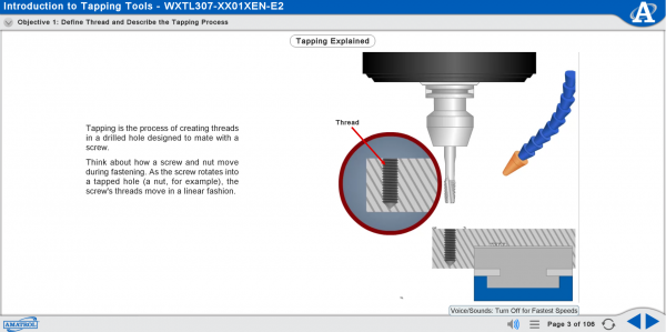 Amatrol Multimedia Courseware - Tooling for Tapping (MXTL307) eLearning Curriculum Sample