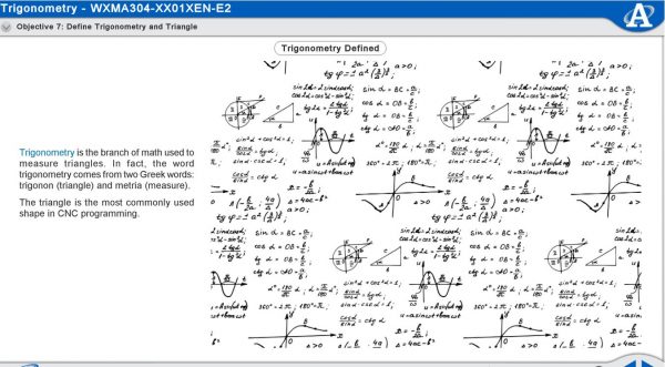 Amatrol Multimedia Courseware - Trigonometry 1 (MXMA304) eLearning Curriculum Sample