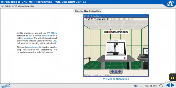 MB705D eLearning Curriculum Sample Describing the Procedure of a VR Milling Simulation