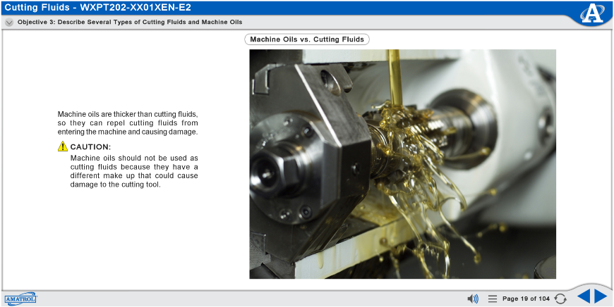 Machine Oils vs. Cutting Fluids Interactive eLearning